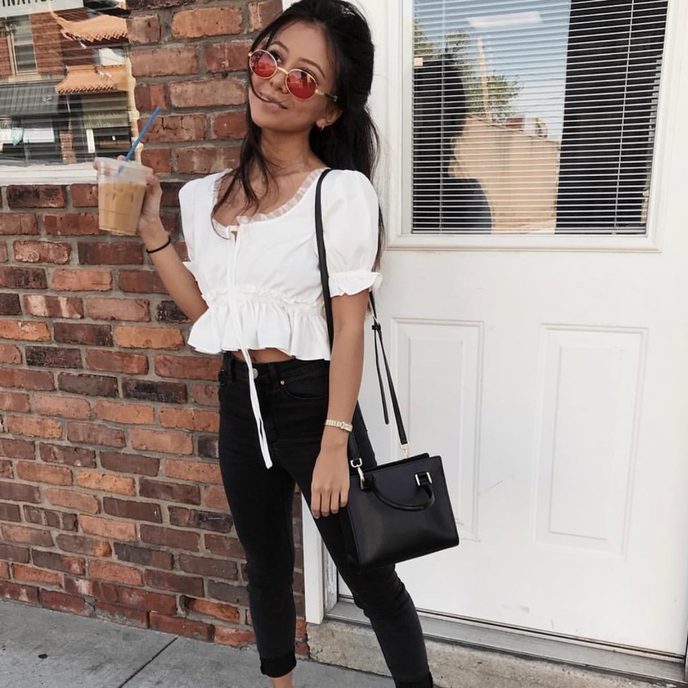 white vintage inspired top